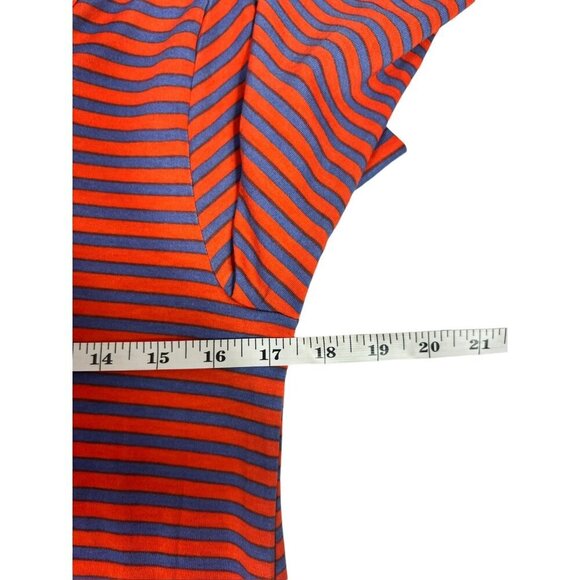 LuLaRoe Women's Blue & Orange Stripped Long Sleeve Top - Picture 4 of 6